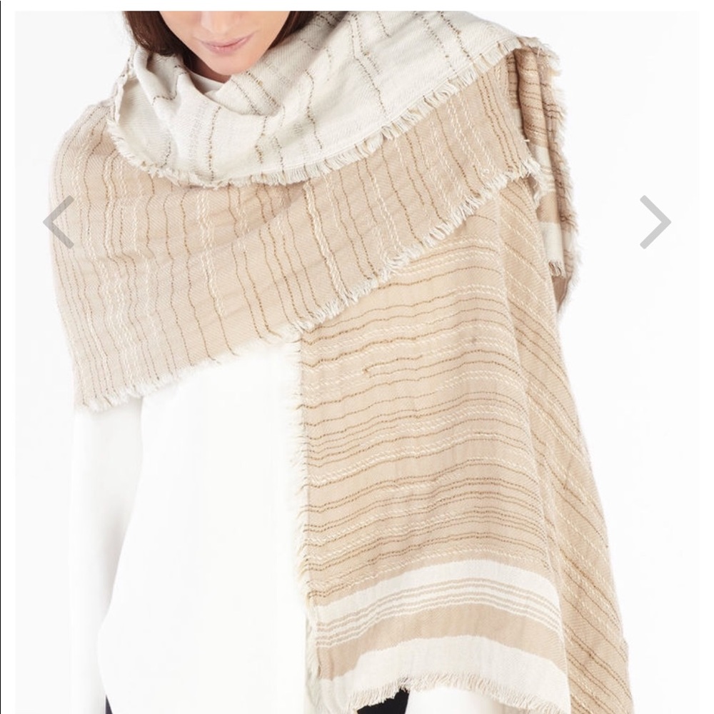 BCBGMAXAZRIA Distressed Stripe Scarf